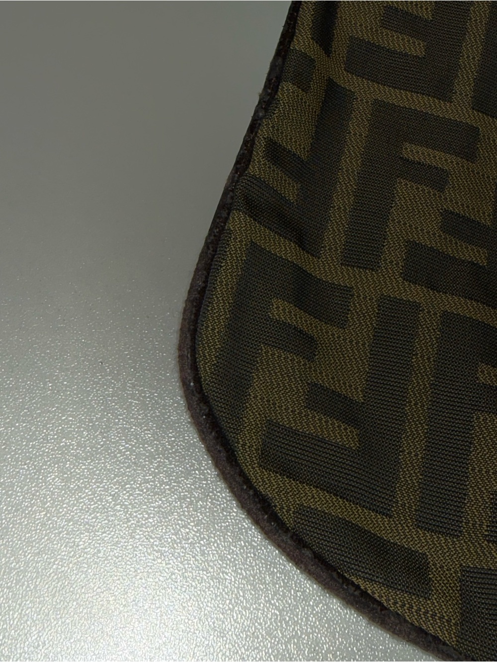 FENDI Zucca Mini Shoulder Bag canvas baguette Logo Brown Silver Y2K Slouch - Picture 11 of 11